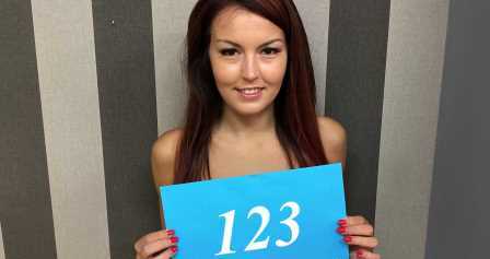 Czech Sex Casting Tiny titted redhead shows how to suck