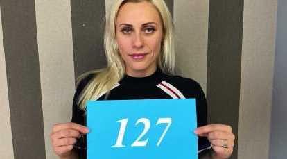 Czech Sex Casting Chubby blonde takes it during casting