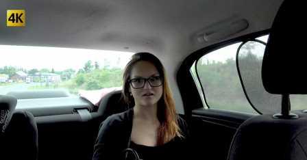 Czech Hitchikers A nerd with nice fake boobs