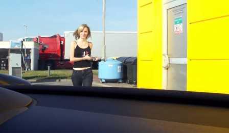 Czech Hitchikers Gas station escort fuck