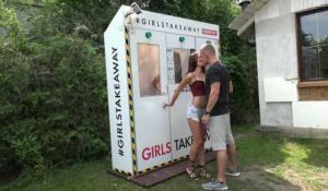 Girls Take Away Katy Rose in a sexy slot machine