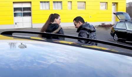 Czech Hitchikers Horny ginger loves sex in public places