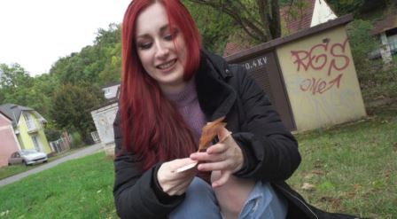 Public agent Tattoo Redhead Rides for Cash