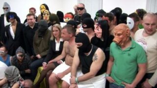 Czech Gang Bang 10 State clerk swallows 70 cocks