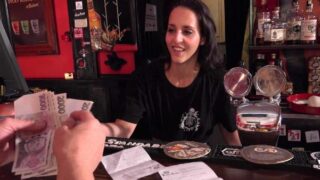 Fucking Street E15 Hardcore sex in a bar with a beautiful waitress