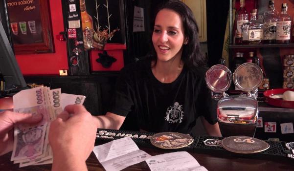 Fucking Street E15 Hardcore sex in a bar with a beautiful waitress